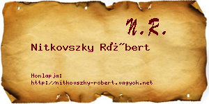 Nitkovszky Róbert névjegykártya