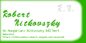 robert nitkovszky business card